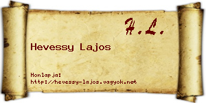 Hevessy Lajos névjegykártya